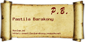 Pastila Barakony névjegykártya
